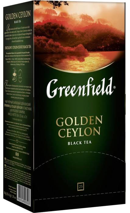Чай 25 пакетиков, "Greenfield", GOLDEN CEYLON/Черный