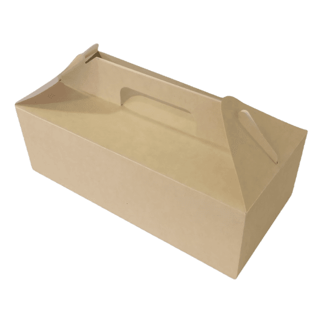 Контейнер бумажный универсальный 4000 мл/Короб с ручками 288*142*98 мм OSQ BOX WITH HANDLE, Крафт