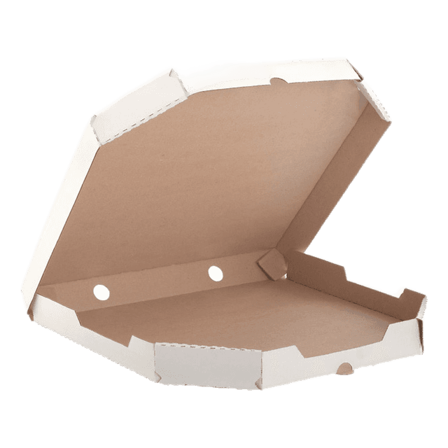 Коробка под пиццу 260*260*40 БЕЛАЯ, Т-11/Профиль Е ТРАПЕЦИЯ, со скошенными углами