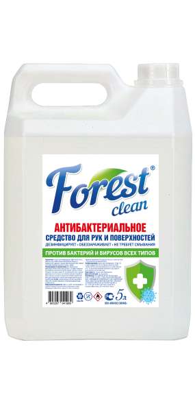 Средство для рук и поверхностей с антибактериальным эффектом "FOREST Clean" 5 л Евро