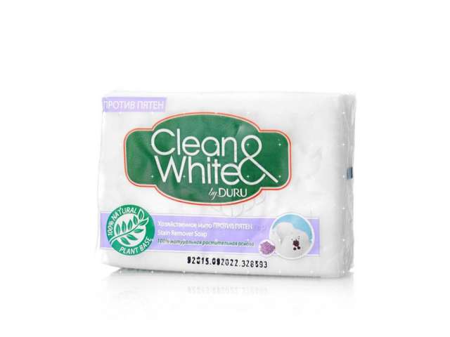 Мыло кусковое хозяйственное 125 г "Duru" Clean & White, Против пятен