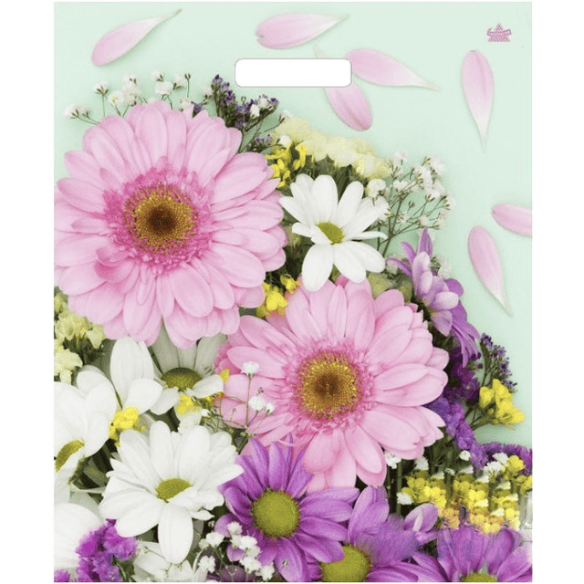 Пакет 38*45 см Нежные герберы прорезь Тико
