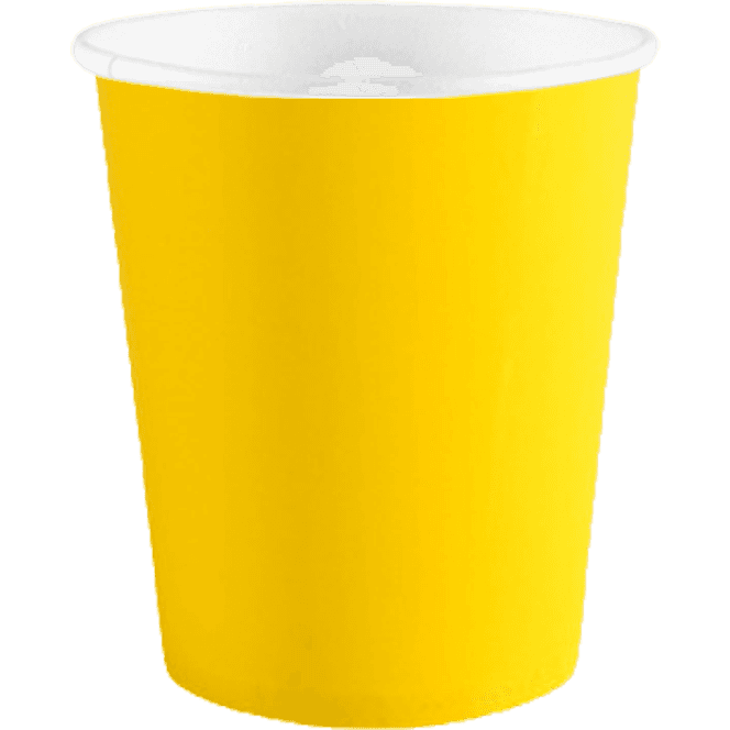 Стакан бумажный 350 мл БЕЗ РИС. ЖЕЛТЫЙ ЯРКИЙ D-90 мм БЛ