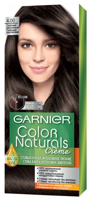 Крем-краска для волос "Garnier" Color Naturals, 4.00 Глубокий каштановый