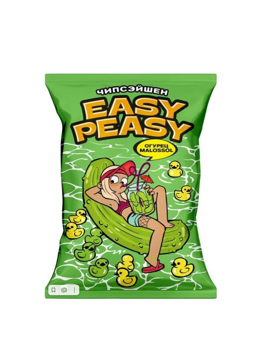 Чипсы "Easy Peasy" 70г ассортимент, Со вкусом малосольного огурца