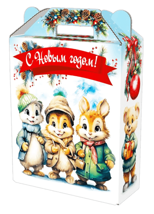 Коробка бумажная для конфет 1 кг Подарок Мультяшки 168*68*209