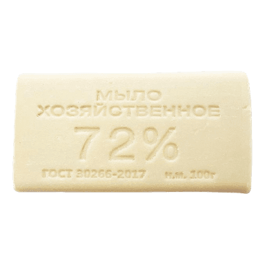 Мыло кусковое хозяйственное 100 г 72% без обертки ММК, светлое