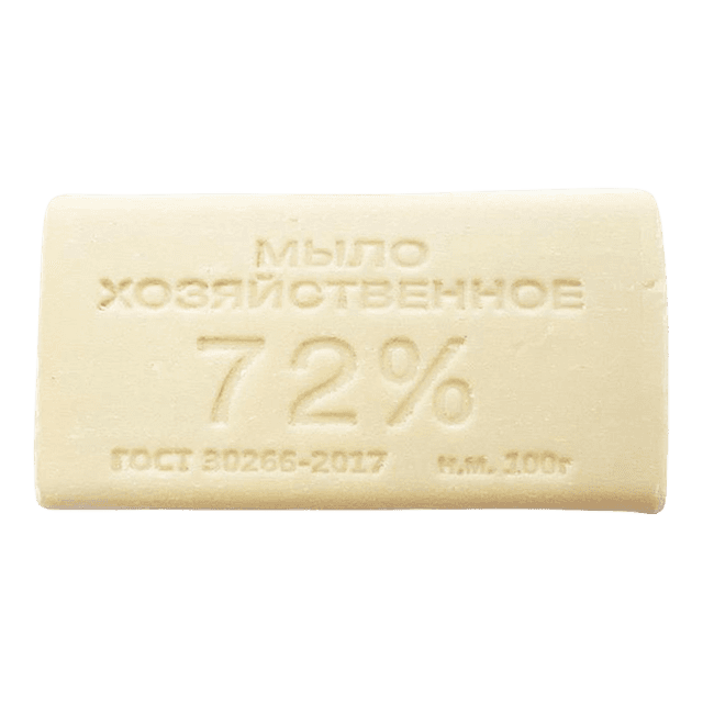 Мыло кусковое хозяйственное 100 г 72% без обертки ММК, светлое