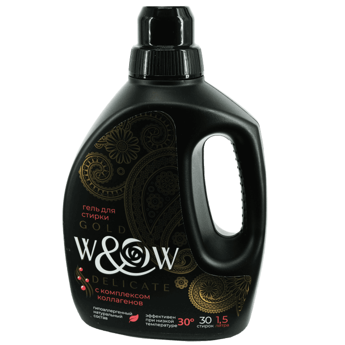 Гель-концентрат для стирки белья 1,5 л W&W DELICATE