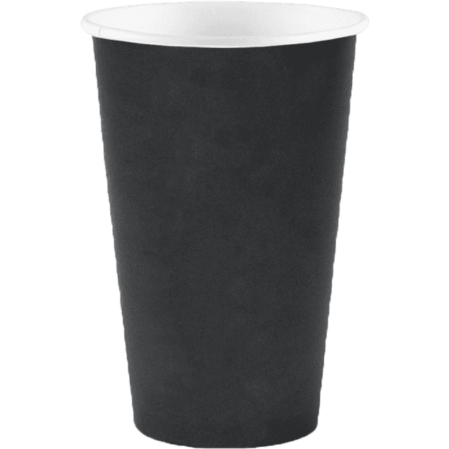 Стакан бумажный 400 мл БЕЗ РИС. ЧЕРНЫЙ D-90 мм В.