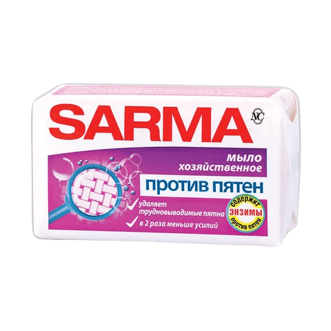 Мыло кусковое хозяйственное 140 г "Sarma" НК, Против пятен