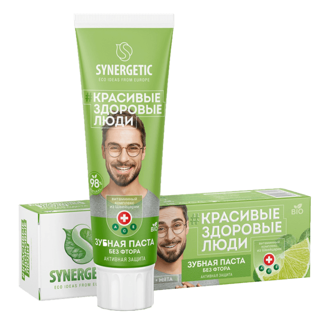 Зубная паста 100 гр SYNERGETIC, Активная защита