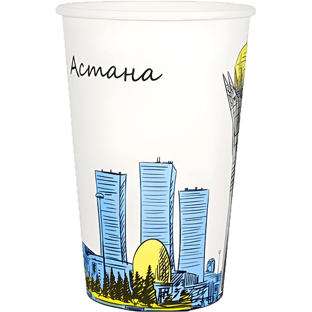 Стакан бумажный 400 мл Города D-90 мм В.