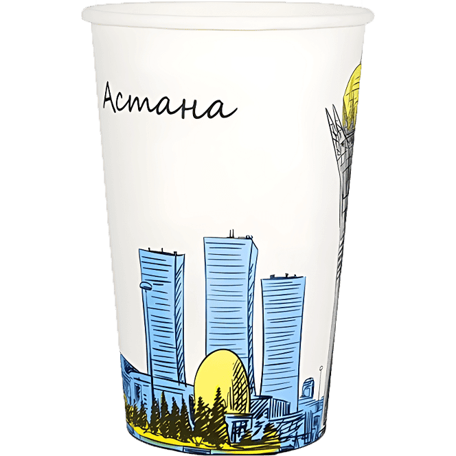 Стакан бумажный 400 мл Города D-90 мм В.