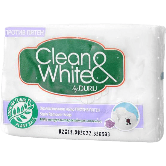 Мыло кусковое хозяйственное 125 г "Duru" Clean & White, Против пятен