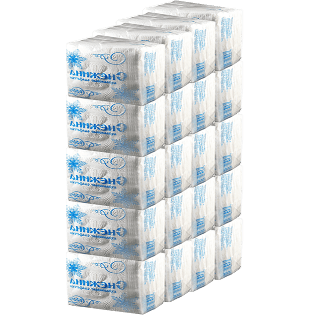 Салфетка бумажная 1/однослойная "Снежинка" белая, 50 листов пач. (20 пач.упак)