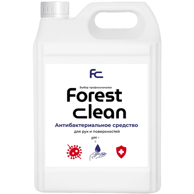 Средство для рук и поверхностей с антибактериальным эффектом "FOREST Clean" 5 л Евро
