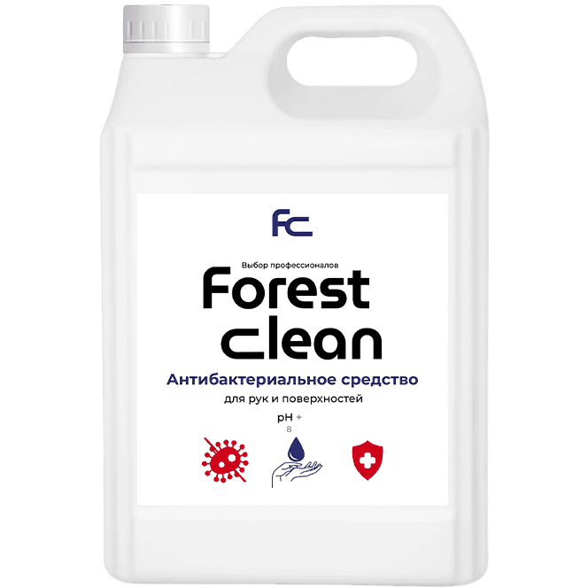 Средство для рук и поверхностей с антибактериальным эффектом "FOREST Clean" 5 л Евро