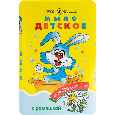 Мыло кусковое 90 г туалетное "Детское с ромашкой" с зайцами НК