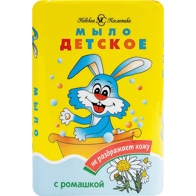 Мыло кусковое 90 г туалетное "Детское с ромашкой" с зайцами НК