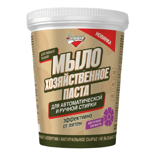 Мыло хозяйственное-паста 450 мл для автоматической и ручной стирки "Золушка", Цветочная свежесть