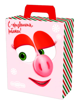 Коробка бумажная для конфет 0,8 кг Презент Смешарики 155*70*190