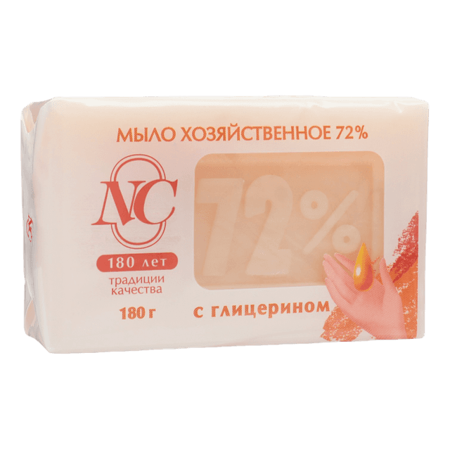 Мыло кусковое хозяйственное 180 г 72% НК, С глицерином