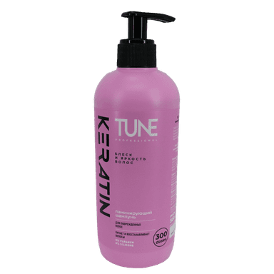 Шампунь 500 мл TUNE Keratin shampoo Для блеска и яркости волос, с дозатором