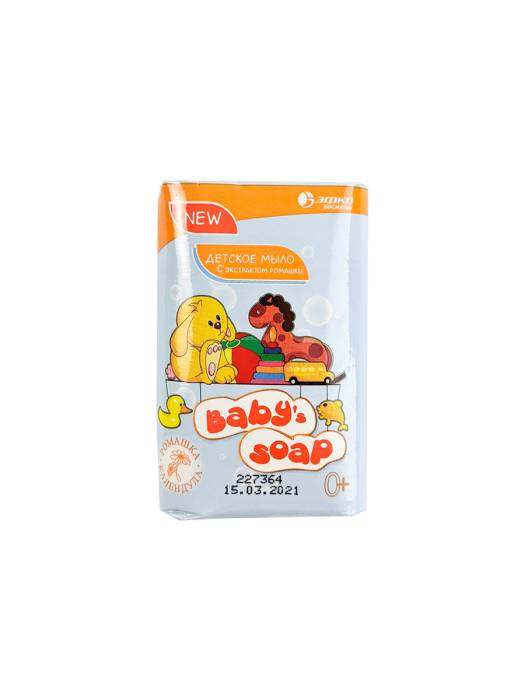 Мыло кусковое 90 г туалетное детское твердое "Babys soap" ЭФКО, С ромашкой и календулой