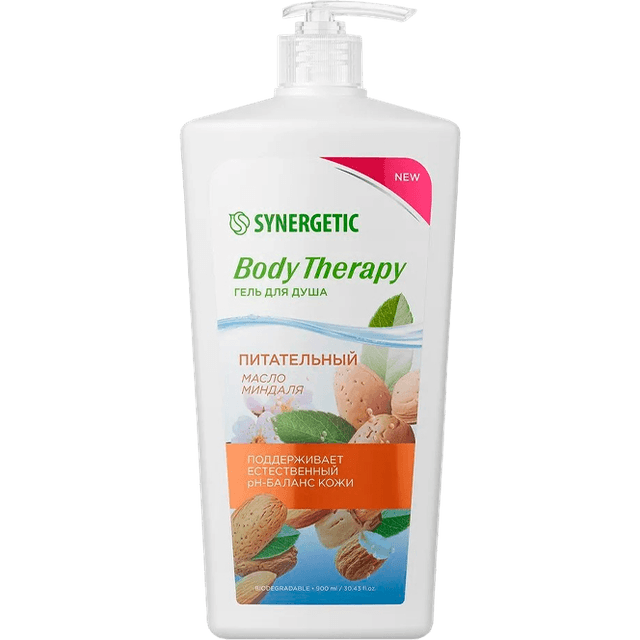Гель для душа 900 мл SYNERGETIC Body Therapy, Масло миндаля