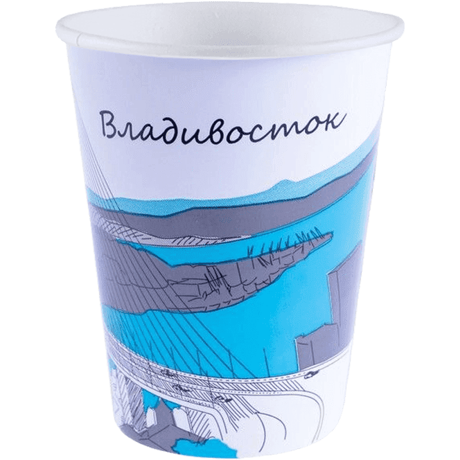 Стакан бумажный 350 мл Города D-90 мм В.