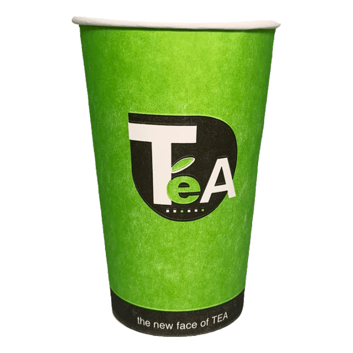 Стакан бумажный 500 мл "Чай" зеленый D-90 мм