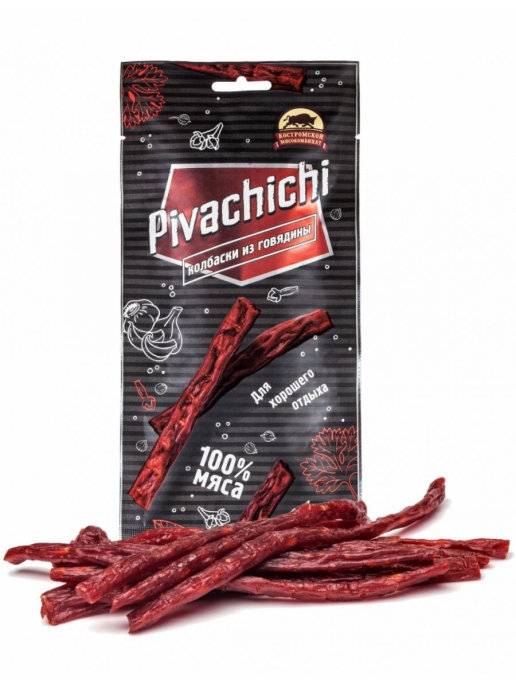 Колбаски мясные "Pivachihi" из говядины 60 гр /КМК