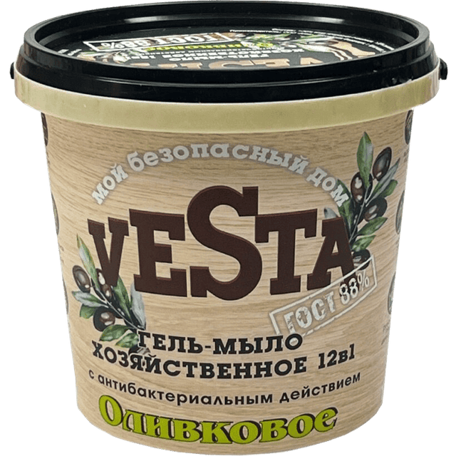 Гель-мыло хозяйственное 1000 мл "Vesta" Гост 88%, Оливковое