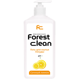 Средство для мытья посуды 1 л "FOREST Clean" дозатор/гель, Сочный лимон