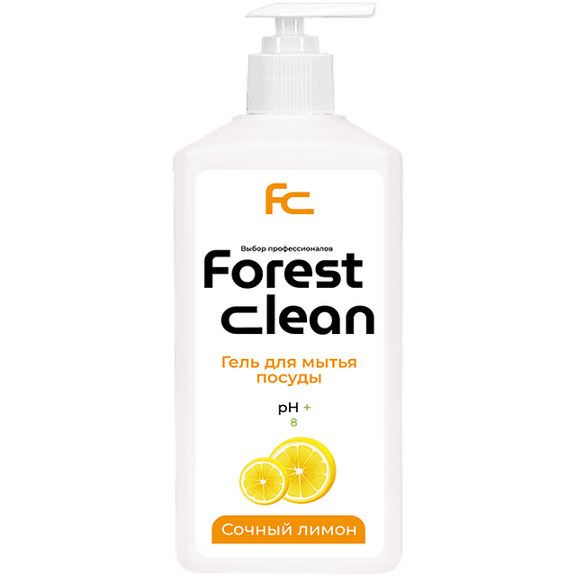 Средство для мытья посуды 1 л "FOREST Clean" дозатор/гель, Сочный лимон