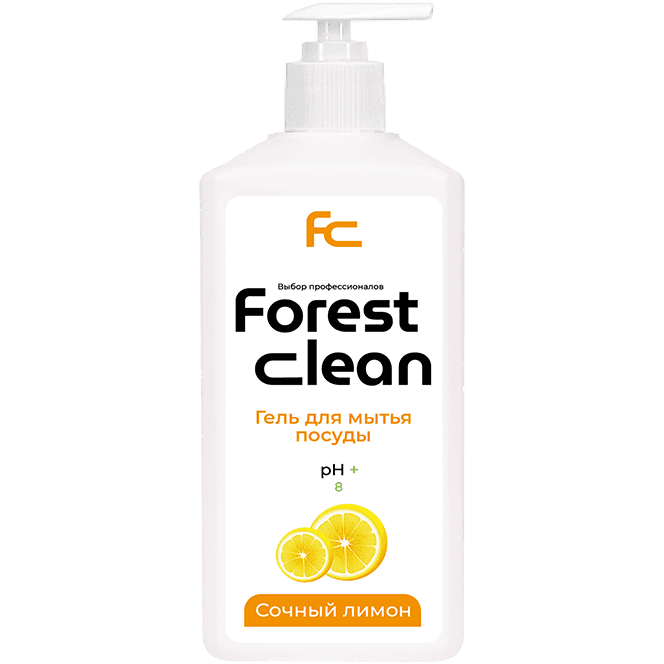 Средство для мытья посуды 1 л "FOREST Clean" дозатор/гель, Сочный лимон