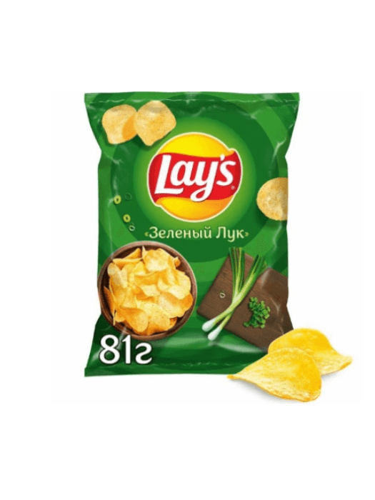 Чипсы "LAYS" 81г ассортимент, Молодой зеленый лук