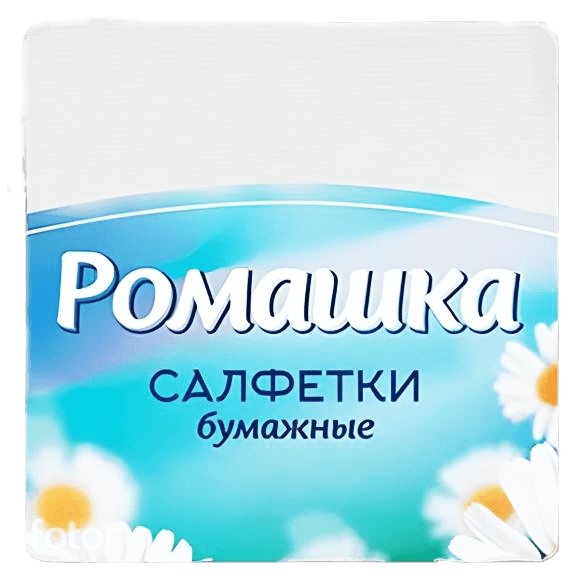 Салфетка бумажная 1/однослойная "Ромашка" белая, 70 листов пач. (20 пач.упак)