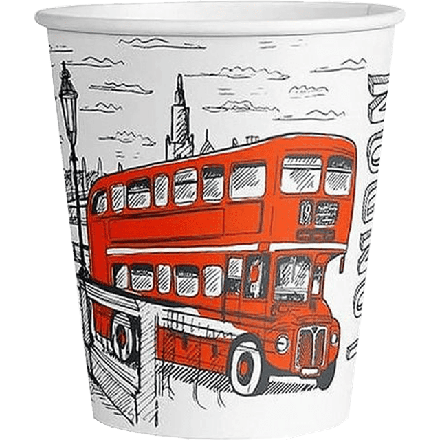 Стакан бумажный 250 мл London Red Инт