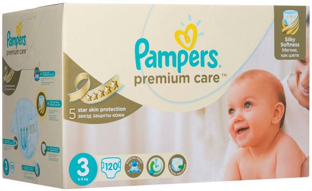 Подгузники "Pampers Premium Care 3 Midi" 5-9 кг/120 шт.