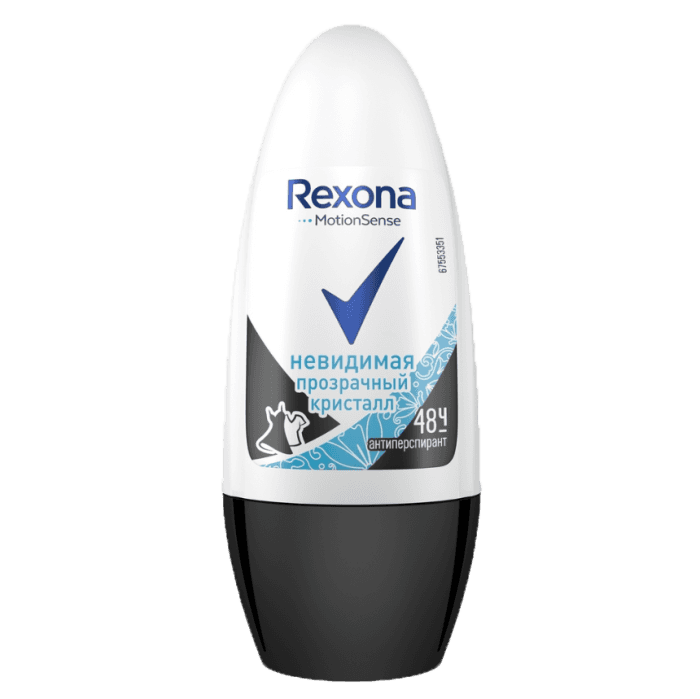 Дезодорант шариковый 50 мл "Rexona" ЖЕНСКИЙ, Прозрачный кристалл