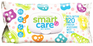 Салфетка влажная 120 шт. "Smart Care" с клапаном (120 салф.шт)