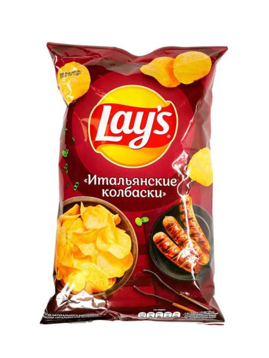 Чипсы "LAYS" 140 г ассортимент, Итальянские колбаски