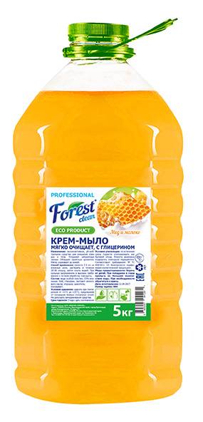 Крем-мыло жидкое 5 л "FOREST Clean" Канистра, Мёд и молоко