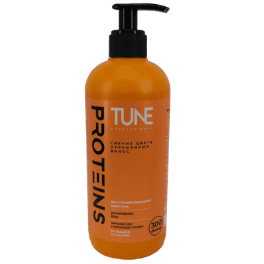 Шампунь 500 мл TUNE Proteins shampoo Для сияния цвета окрашенных волос, с дозатором