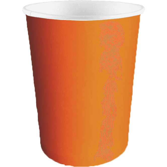 Стакан бумажный 400 мл БЕЗ РИС. "ОРАНЖЕВЫЙ" D-90 мм БЛ