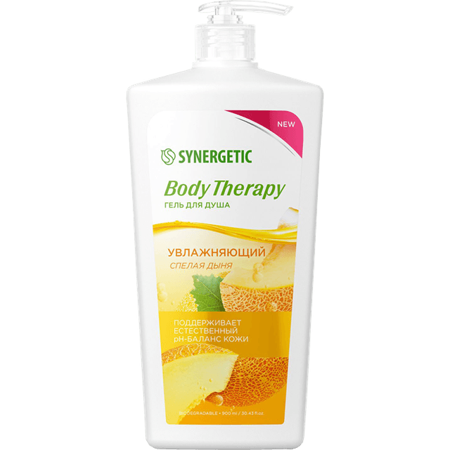 Гель для душа 900 мл SYNERGETIC Body Therapy, Спелая дыня 