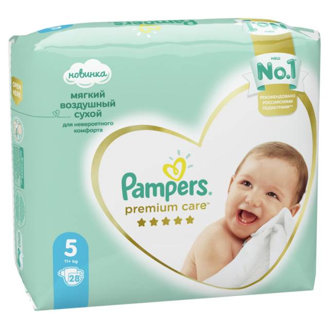 Подгузники "Pampers Premium Care" 5 Junior, 11-18 кг/28 шт.