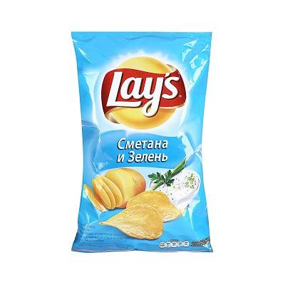 Чипсы "LAYS" 140 г ассортимент, Сметана и зелень